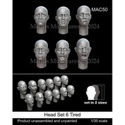 MAC50 1/35 汎用ヘッドセット6 疲れの表情 12個入 [プラモデル用パーツ]