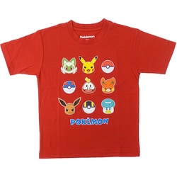 22863164 ポケットモンスター ポケモン KIDS パルデアフェイス Tシャツ 吸汗速乾 防蚊 RED 110cm