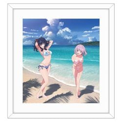 グリッドマン ユニバース 描き下ろし額装高精細アート(宝多六花&新条アカネ/水着 グッズ-ボード】グリッドマンユニバース 描き下ろし額装高精細