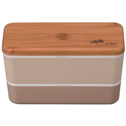 ARBRE バンブー長角ネストランチ ベージュ 上下計730ml 電子レンジ・食洗機可 272671