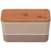 272671 [ARBRE バンブー長角ネストランチ ベージュ 上下計730ml 電子レンジ・食洗機可]