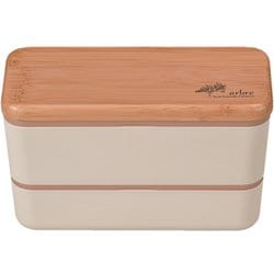 ARBRE バンブー長角ネストランチ ホワイト 上下計730ml 電子レンジ・食洗機可 272688