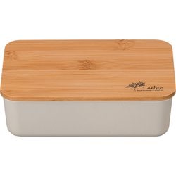ARBRE バンブー長角一段ランチ ベージュ 600ml 電子レンジ・食洗機可 272701