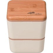 ARBRE バンブースクエアネストランチ ホワイト 上下計600ml 電子レンジ・食洗機可 272749