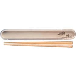 ARBRE 木目箸箱セット クリア 木製箸18cm 日本製 272824