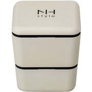 NHstyle スクエアネストランチ アイボリー お弁当箱 上下計600ml 日本製 電子レンジ・食洗機可 272886