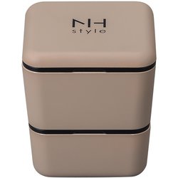 NHstyle スクエアネストランチ グレージュ お弁当箱 上下計600ml 日本製 電子レンジ・食洗機可 272893