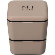 NHstyle スクエアネストランチ グレージュ お弁当箱 上下計600ml 日本製 電子レンジ・食洗機可 272893