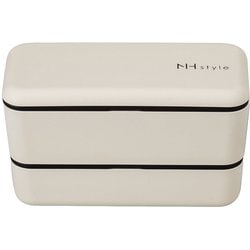 NHstyle 長角ネストランチ アイボリー お弁当箱 上下計730ml 日本製 電子レンジ・食洗機可 272916