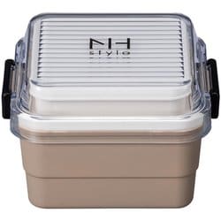 NHstyle スクエアストレージランチ グレージュ お弁当箱 上下計620ml 日本製 電子レンジ・食洗機可 272985