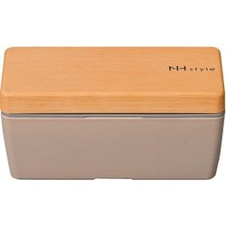 NHstyle 木目 BCランチ S グレージュ お弁当箱 仕切付 600ml 日本製 電子レンジ・食洗機可 273104