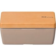 NHstyle 木目 BCランチ S グレージュ お弁当箱 仕切付 600ml 日本製 電子レンジ・食洗機可 273104