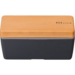 NHstyle 木目 BCランチ S アッシュグレー お弁当箱 仕切付 600ml 日本製 電子レンジ・食洗機可 273111
