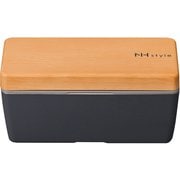 NHstyle 木目 BCランチ S アッシュグレー お弁当箱 仕切付 600ml 日本製 電子レンジ・食洗機可 273111