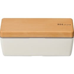 NHstyle 木目 BCランチ L アイボリー お弁当箱 仕切付 700ml 日本製 電子レンジ・食洗機可 273128