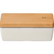 273128 [NHstyle 木目 BCランチ L アイボリー お弁当箱 仕切付 700ml 日本製 電子レンジ・食洗機可]