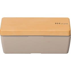 NHstyle 木目 BCランチ L グレージュ お弁当箱 仕切付 700ml 日本製 電子レンジ・食洗機可 273135