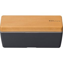 NHstyle 木目 BCランチ L アッシュグレー お弁当箱 仕切付 700ml 日本製 電子レンジ・食洗機可 273142