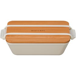 モースレ 長角ディッシュランチ アイボリー お弁当箱 550ml 抗菌塗装 電子レンジ・食洗機可 274156