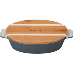 モースレ オーバルディッシュランチ スモークブルー お弁当箱 550ml 抗菌塗装 電子レンジ・食洗機可 274163
