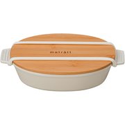 274194 [モースレ オーバルディッシュランチ アイボリー お弁当箱 550ml 抗菌塗装 電子レンジ・食洗機可]