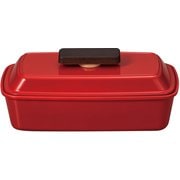 Piatto 長角ピアットランチ レッド お弁当箱 580ml 日本製 電子レンジ・食洗機可 276006