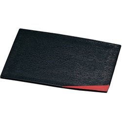 京風角折皿 黒渕朱 15cm 701959