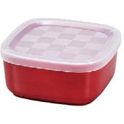 ノーラップ 角小鉢 赤彩 430ml 日本製 電子レンジ・食洗機可 蓋付 704875