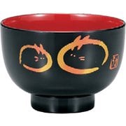 都汁椀 黒 らっかんうさぎ 400ml 日本製 電子レンジ・食洗機可 706282