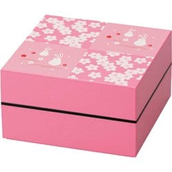 二段オードブル重 桜うさぎ 日本製 18cm 722701