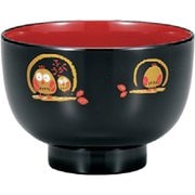 都汁椀 黒 ふくろう 400ml 日本製 電子レンジ・食洗機可 735411