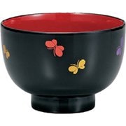 都汁椀 黒 蝶 400ml 日本製 電子レンジ・食洗機可 735947