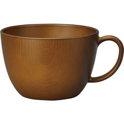 NH home 木目カップ クリーンコート加工 ブラウン 450ml 日本製 電子レンジ・食洗機可 794821