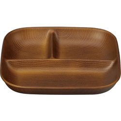 NH home 木目スクエアワンプレート L クリーンコート加工 ブラウン 日本製 電子レンジ・食洗機可 794920