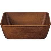 NH home 木目スクエアボウル L クリーンコート加工 ブラウン 1400ml 日本製 電子レンジ・食洗機可 794982
