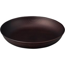 NH home 木目ラウンドプレート M クリーンコート加工 ダークブラウン 日本製 電子レンジ・食洗機可 795156