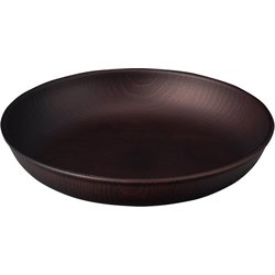 NH home 木目ラウンドプレート L クリーンコート加工 ダークブラウン 日本製 電子レンジ・食洗機可 795163