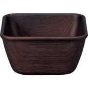 NH home 木目スクエアボウル S クリーンコート加工 ダークブラウン 300ml 日本製 電子レンジ・食洗機可 795231