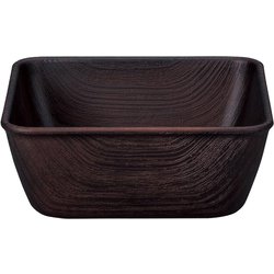 NH home 木目スクエアボウル M クリーンコート加工 ダークブラウン 750ml 日本製 電子レンジ・食洗機可 795248