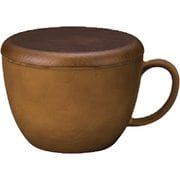NH home 木目カップ蓋付 クリーンコート加工 ブラウン 450ml 日本製 電子レンジ・食洗機可 797150