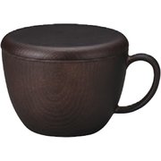 NH home 木目カップ蓋付 クリーンコート加工 ダークブラウン 450ml 日本製 電子レンジ・食洗機可 797167