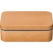 お米がくっつきにくい弁当箱 木目長角弁当 クリーンコート加工 ナチュラル 仕切付 600ml 日本製 電子レンジ・食洗機可 797174
