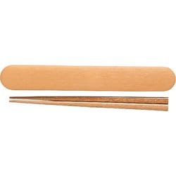 お米がくっつきにくい弁当箱 木目箸箱セット ナチュラル 木製箸 18cm 日本製 電子レンジ・食洗機可 797235