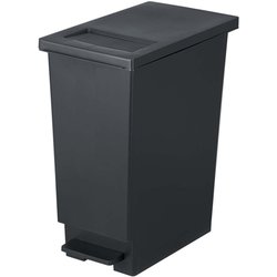 スウィッシュ 小窓付スリムペダル45 ゴミ箱 45リットル プッシュタイプ ペダル式 チャコールブラック 日本製