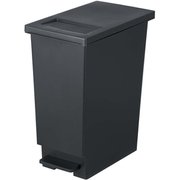 スウィッシュ 小窓付スリムペダル45 ゴミ箱 45リットル プッシュタイプ ペダル式 チャコールブラック 日本製
