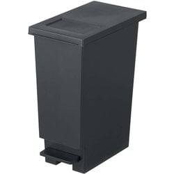 スウィッシュ 小窓付スリムペダル20 ゴミ箱 20リットル プッシュタイプ ペダル式 チャコールブラック 日本製