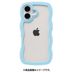 661-0537-056591 [iPhone 16用 ULTRA FINE Wavy Frame ケース ブルー]