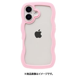 661-0537-056607 [iPhone 16用 ULTRA FINE Wavy Frame ケース ピンク]