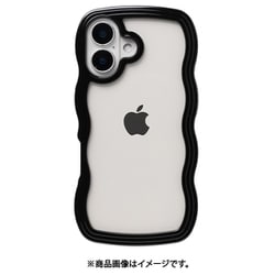 661-0537-056621 [iPhone 16用 ULTRA FINE Wavy Frame ケース ブラック]