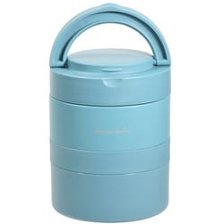 連結式ランチジャー 700ml ステンレス製 ホームレーベル ナイルブルー DC-6008